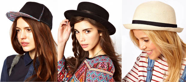 Tres estilos de sombreros