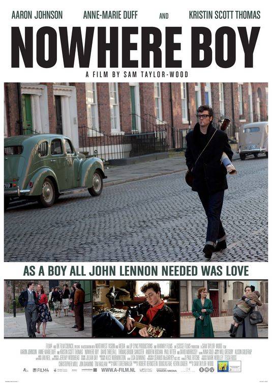 Cartel de la película Nowhere boy, dirigida por Sam Taylor-Wood, su actual pareja.