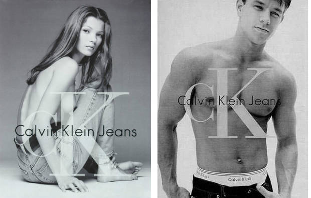 camiseta retro Calvin Klein revival Kate Moss y Mark Wahlberg