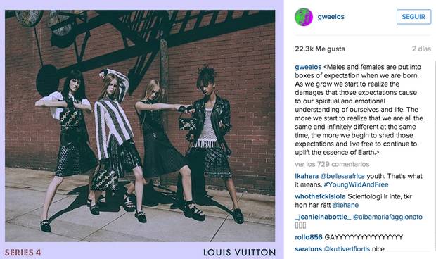 El comentario original de Willow Smith en su Instagram @gweelos
