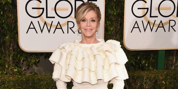 BEVERLY HILLS, CA - JANUARY 10: Actress Jane Fonda attends the 73rd Annual Golden Globe Awards held at the Beverly Hilton Hotel on January 10, 2016 in Beverly Hills, California. (Photo by Jason Merritt/Getty Images)