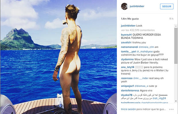 Los famosos mas hot y sus desnudos en instagram Justin bieber