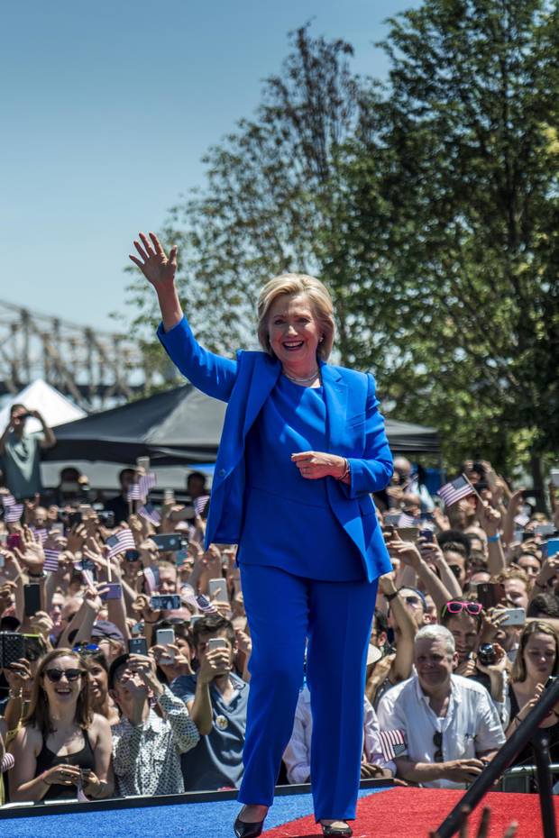 NEW YORK, NEW YORK - JUNE 13: Former Secretary of State Hillary Clinton launches her campaign officially at a rally at Four Freedoms Park on Roosevelt Island, New York City, Saturday, June 13, 2015. (Photo by Melina Mara/The Washington Post via Getty Images)