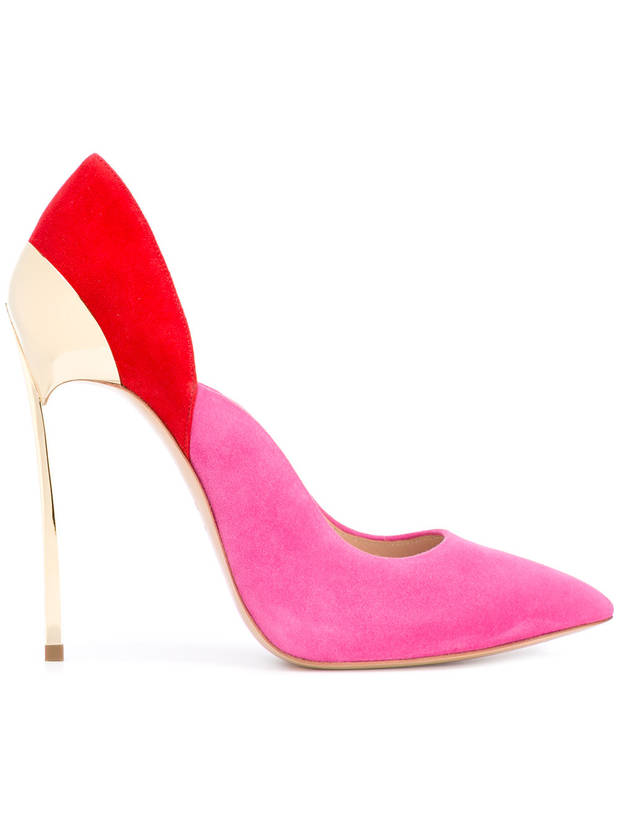 zapato rosa y rojo