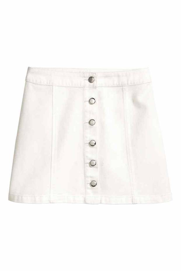 falda blanca H&M