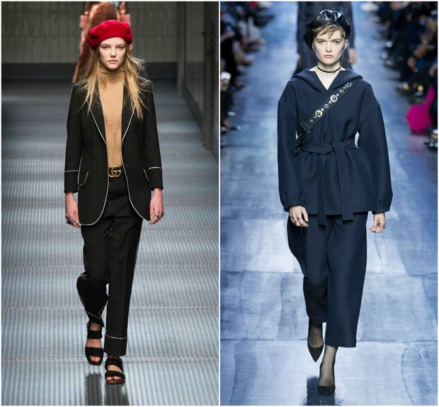 A la Izda., look de la colección otoño-invierno 2015/2016 de Gucci y a la Dcha., look de la colección otoño-invierno 2017 de Dior.