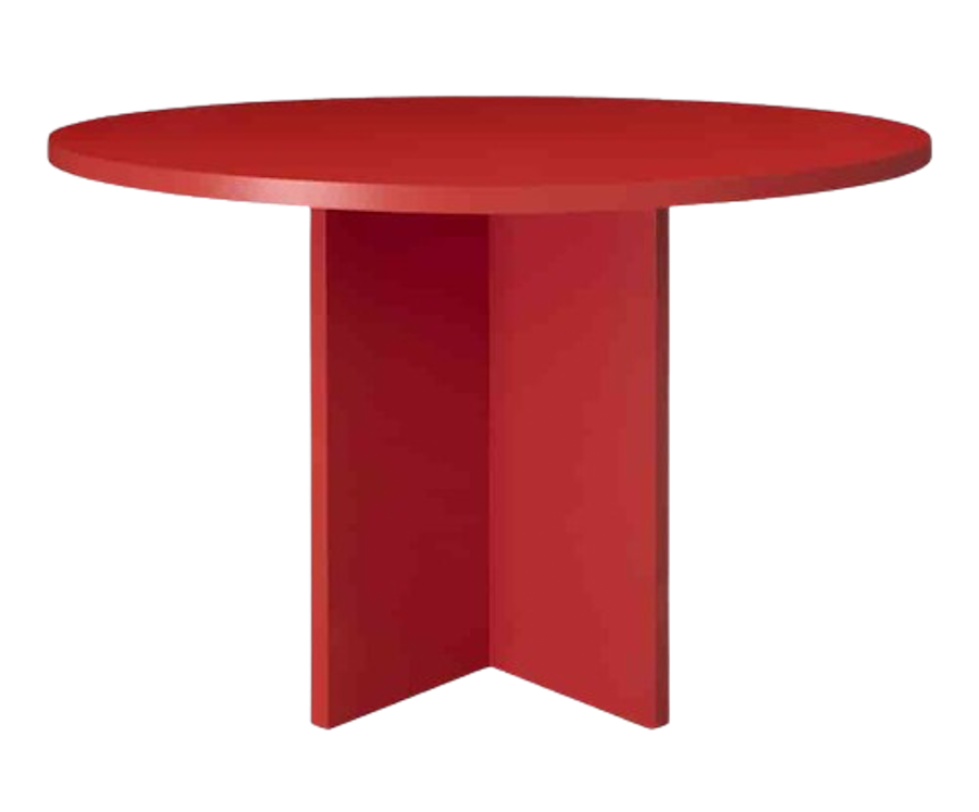 Mesa redonda roja de comedor