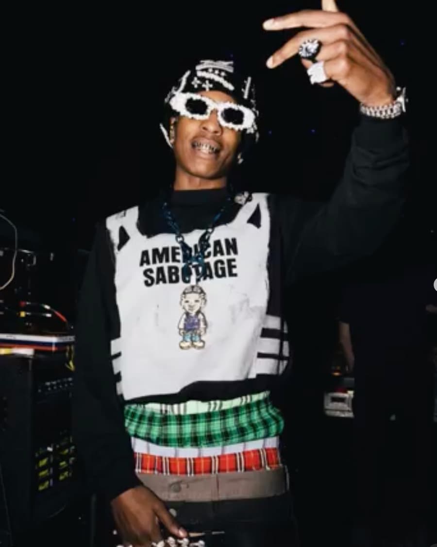 A$AP Rocky con pants layering
