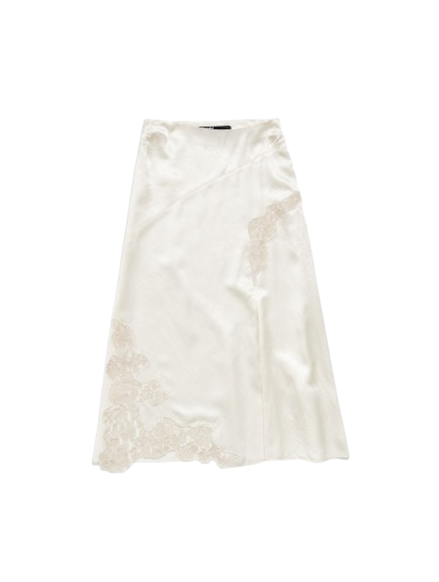 Falda midi blanca