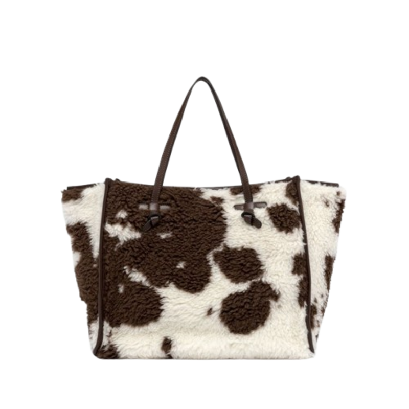 Bolso shopper de estampado de vaca