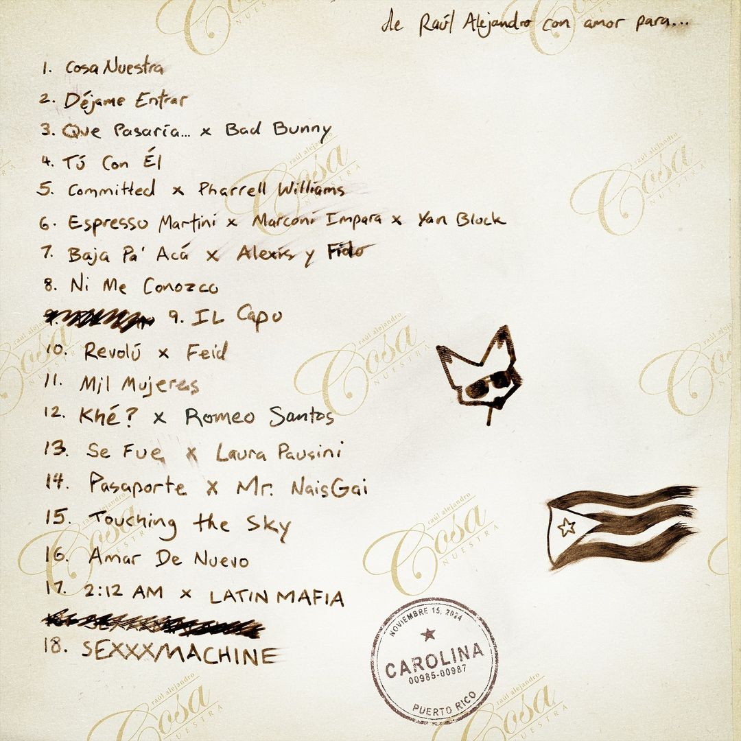 tracklist del álbum COSA NUESTRA