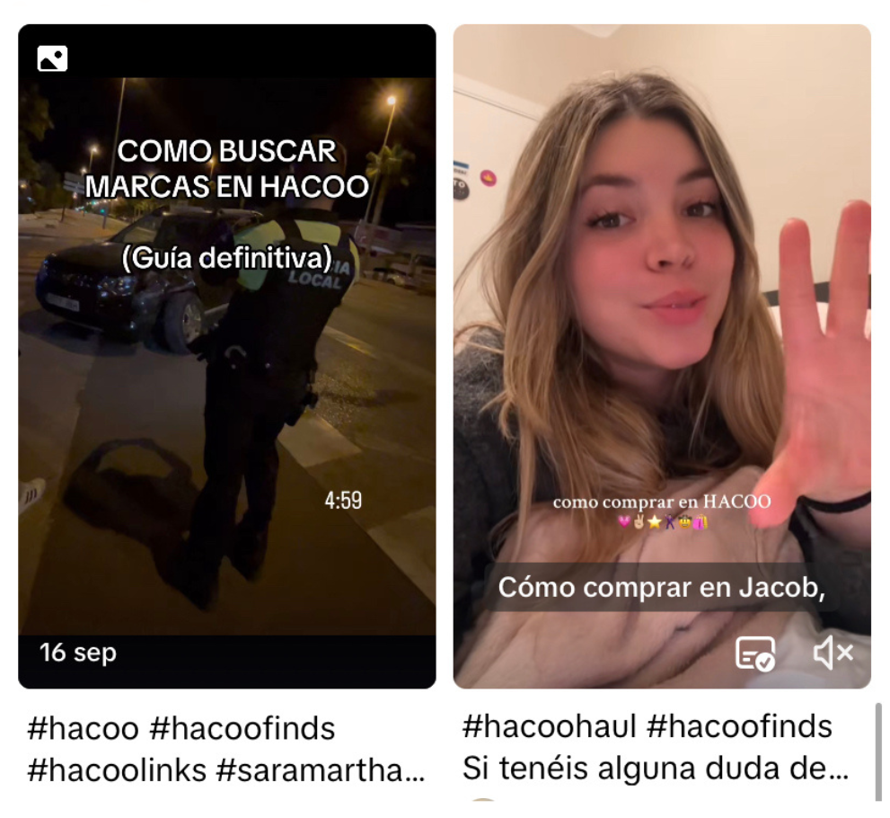 Buscador de TikTok con el hashtag #Hacoo