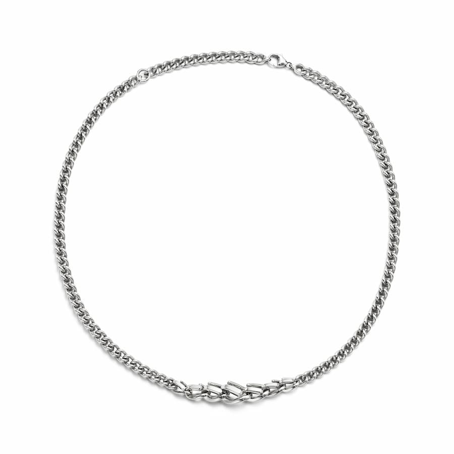Colgante plata pulida eslab&oacute;n fino