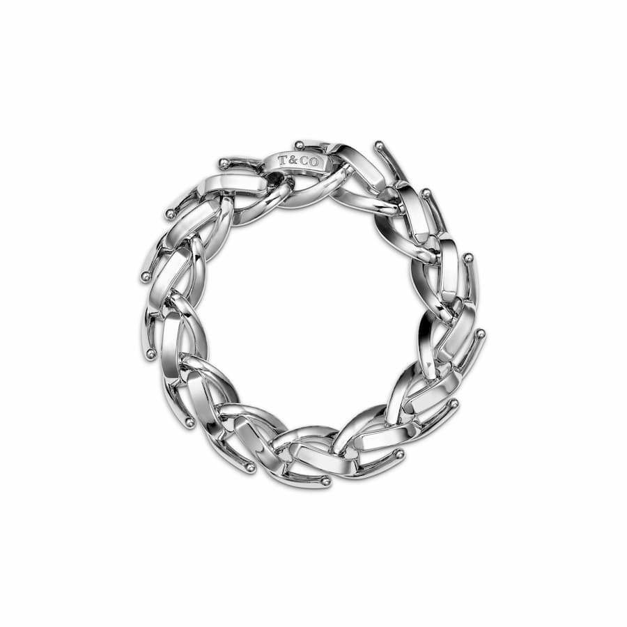 Pulsera plata pulida Tiffany