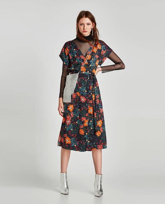 Vestido midi Zara rebajas (9.9)