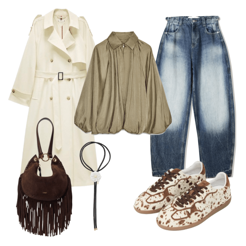 Idea de look para combinar zapatillas de estampado animal