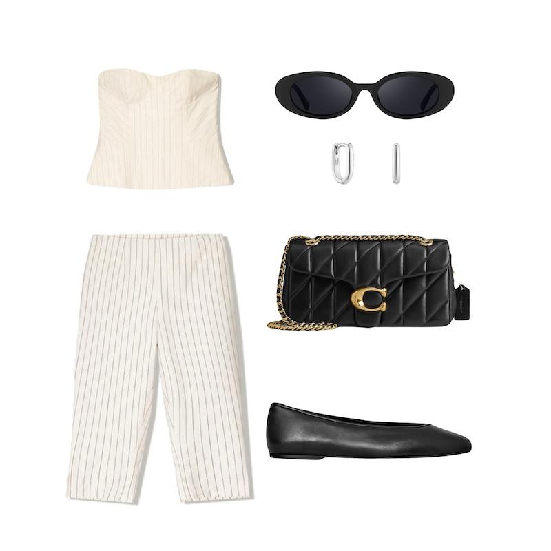 Look con conjunto de pantalón Capri de Bershka