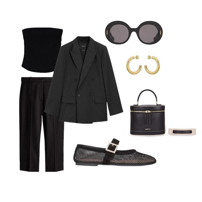 Look con blazer y pantalón Capri 