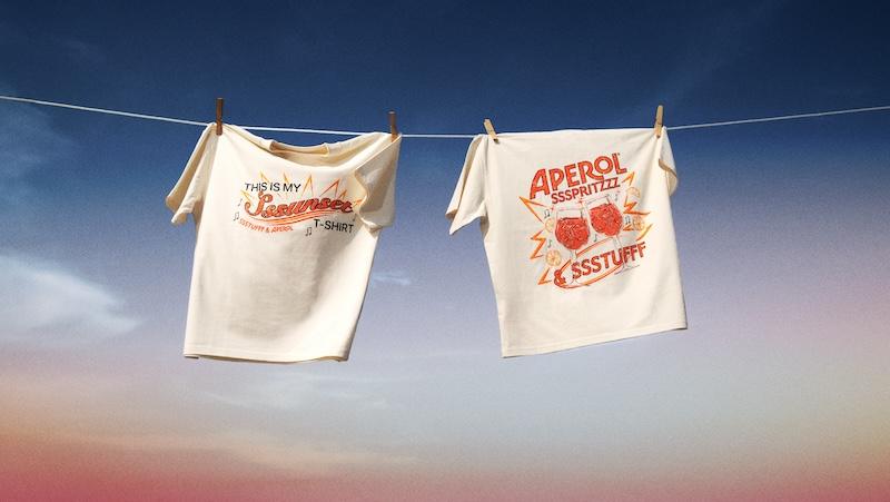 Camiseta de la colaboración entre Aperol Spritz y SSSTUFFF