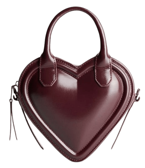 Bolso mini corazón de Bershka.