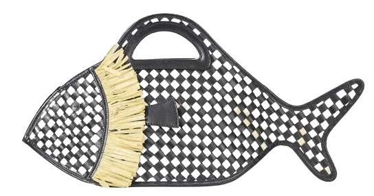 Cleo fish basket bag black natural de Staud.