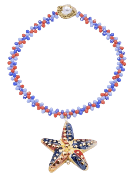 Collar corto con estrella de cerámica de Cashfana.
