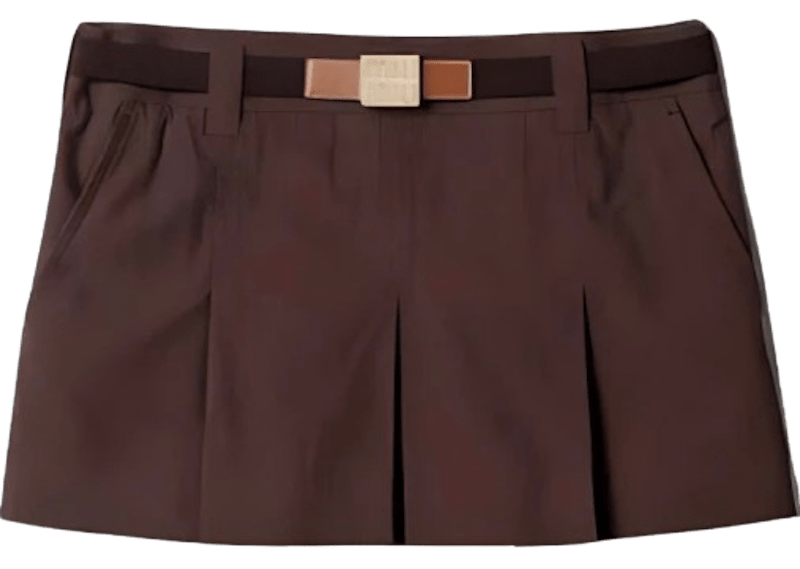 Minifalda de panamá de algodón de Miu Miu.