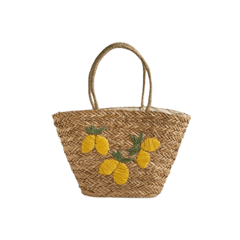 Capazo de playa con limones de El Corte Inglés.