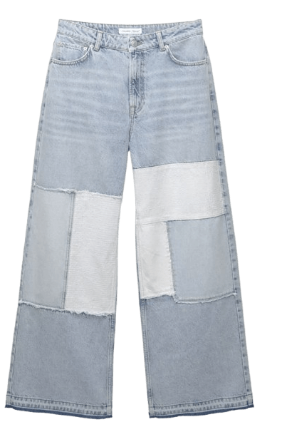 Jeans patchwork de Pull&Bear.