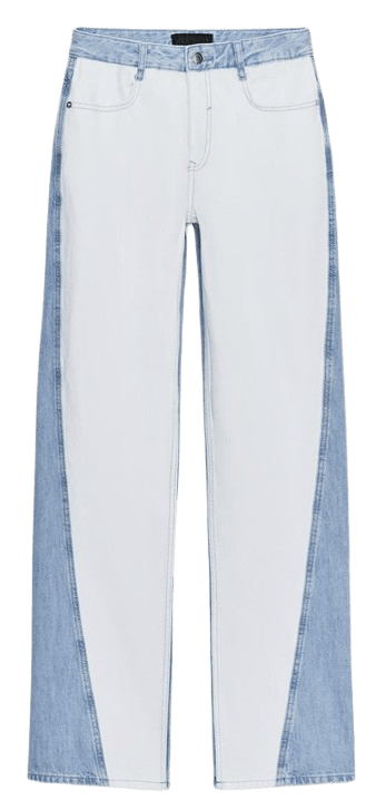 Jeans bicolor de Zara.