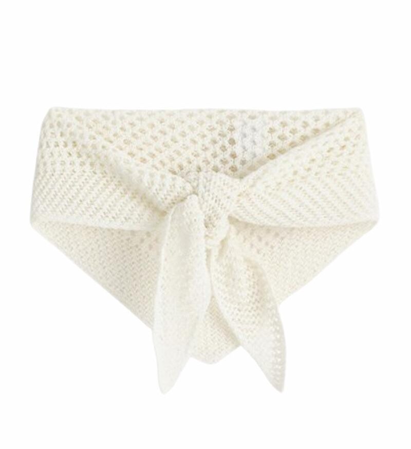 PAÑUELO TRIANGULAR DE PUNTO POINTELLE blanco de COS