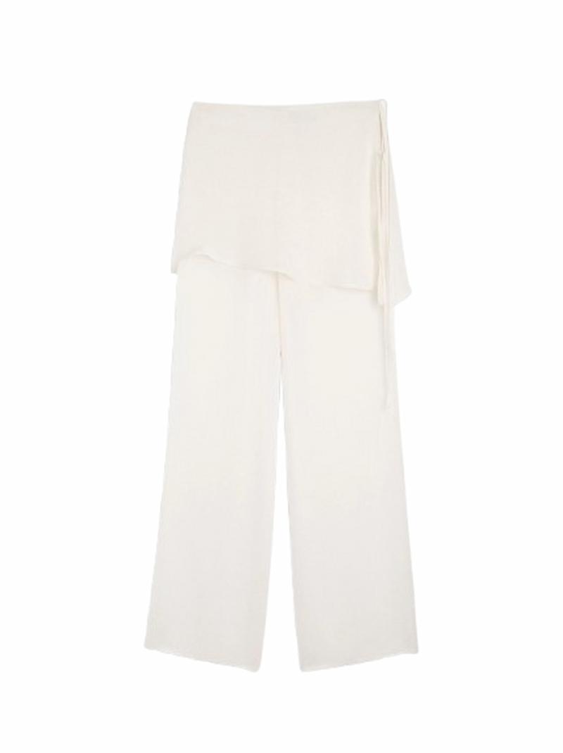 Pantalón de seda ultrafina y delicada con pareo blanco de Parfois.