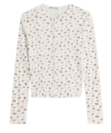 Chaqueta pointelle print de Bershka.
