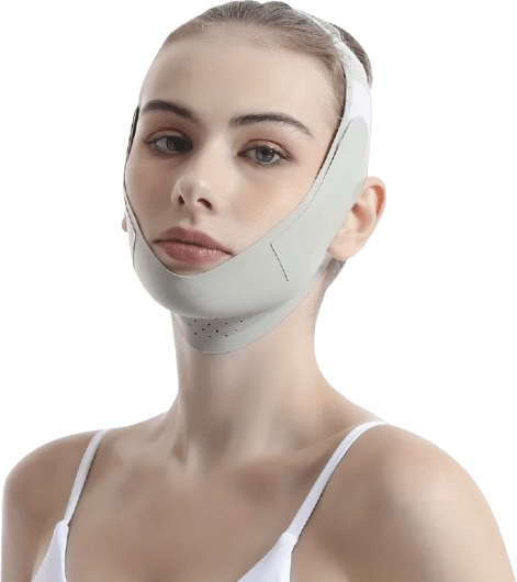 Mascarilla facial moldeadora en V unisex de seda fría transpirable para contornear la mandíbula de Polondo.