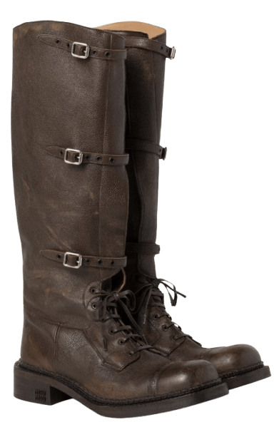 Botas de cuero de Miu Miu.