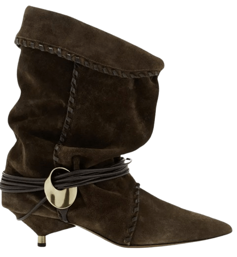 Botines de mujer con punta puntiaguda detalle de metal cordones y botines holgados de Milanoo.