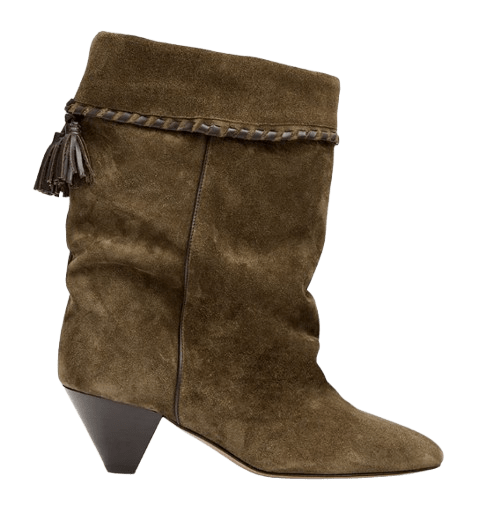Botas drapeadas de piel de ante de becerro Dalby de Isabel Marant.