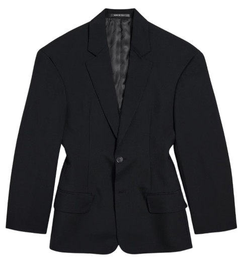 Chaqueta Hourglass Oversized para Mujer en Negro de Balenciaga.