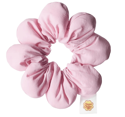 Scrunchie acolchado rosa de Chupa Chups en H&M.