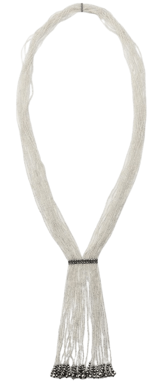 Collar corbatero combinado abalorios de Zara.
