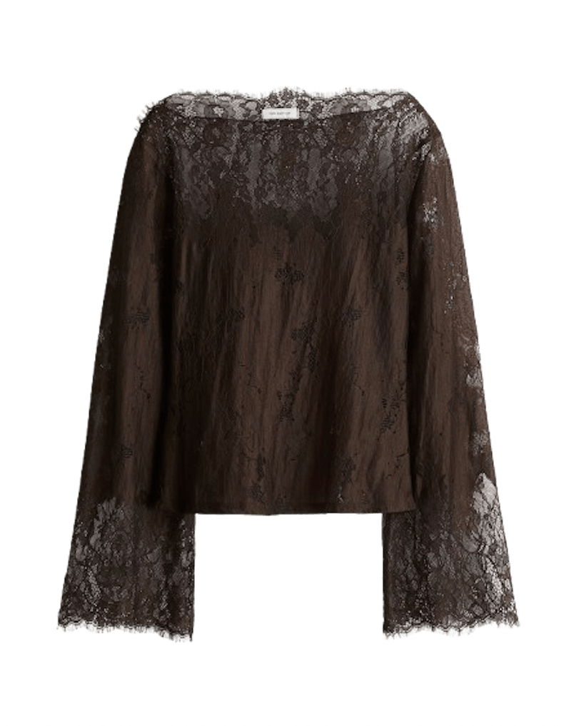 Blusa marron de encaje de H&M