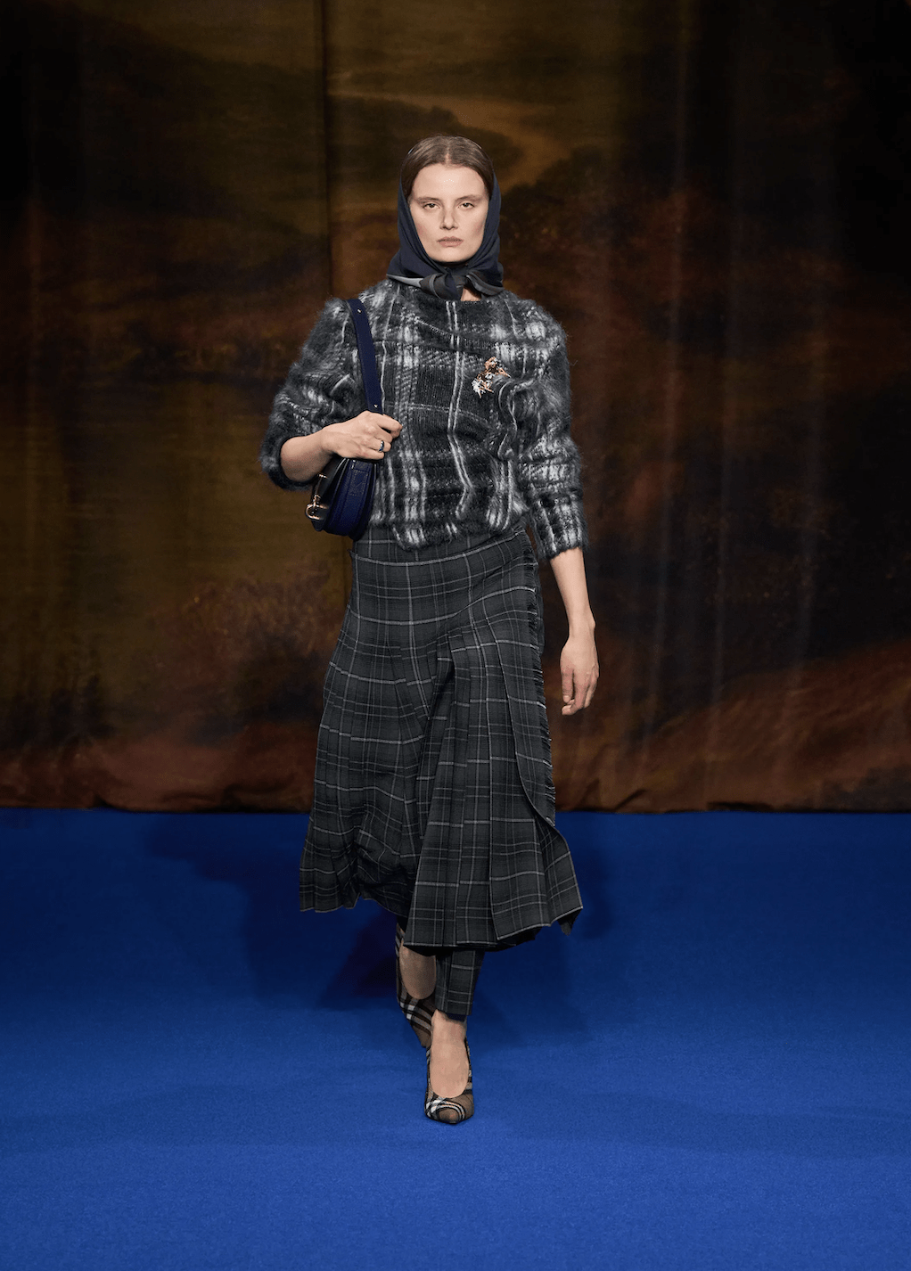Falda de cuadros en Burberry FW25