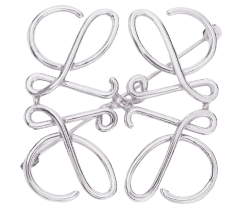Broche logo de Loewe en plata.
