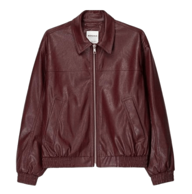 Chaqueta cherry de cuero de Bershka