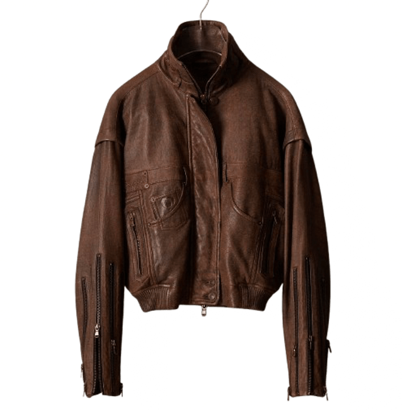 Chaqueta de cuero marrón de Desigual
