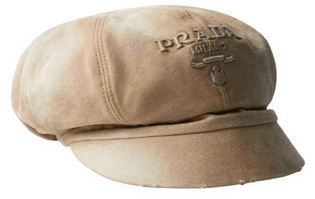 Gorra tipo newsboy de lona de Prada.