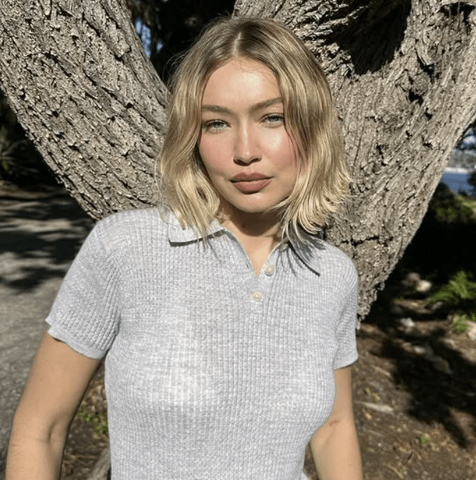 Corte bob largo de Gigi Hadid.