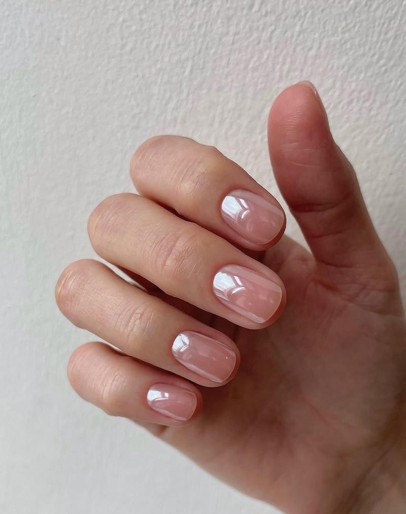 Naked glossy nails para uñas cortas