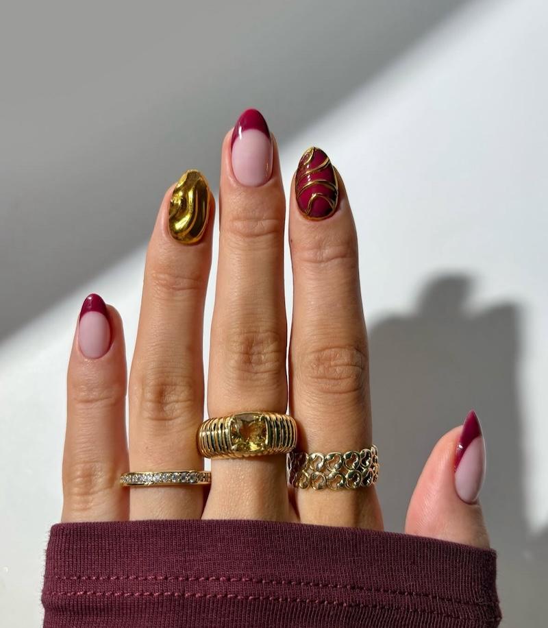 Uñas burdeos