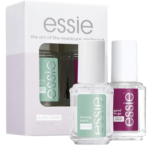 Base coat y top coat de Essie.